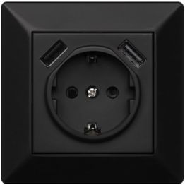 Pistorasia USB-laturilla Malmbergs Delta 1-osainen 16 A IP20 uppo, 2 x USB-A