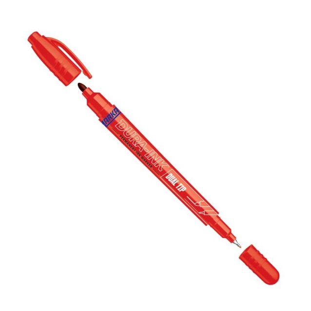 Huopakynä Markal Dura-Ink Dual Tip, kaksipäinen, punainen