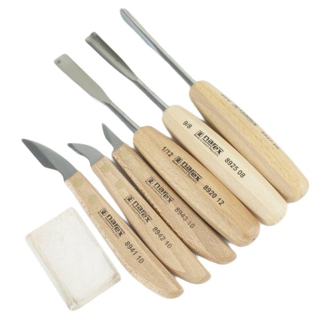 Kaiverrustalttasarja Narex 6 osaa + teroituskivi