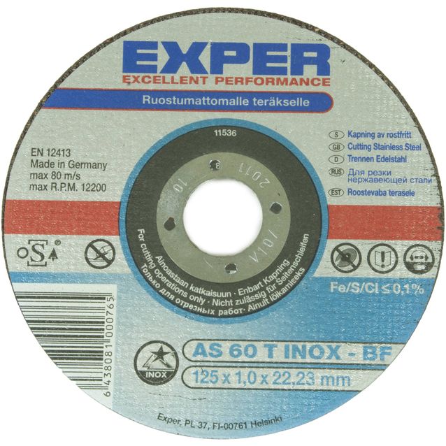 Katkaisulaikka Exper Ø125 mm 1,0 mm rosterille