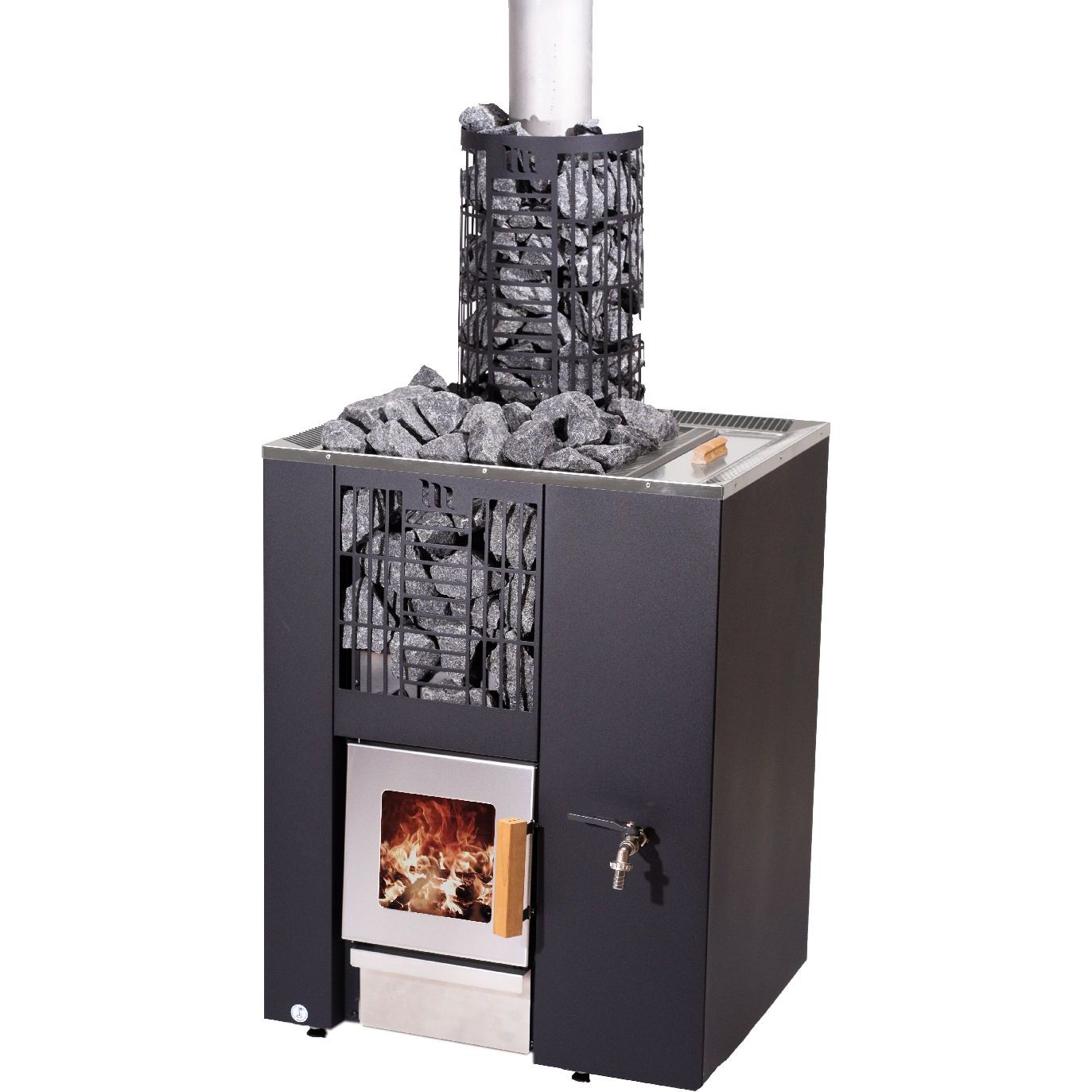 Puukiuas Mondex Motti 22, 12-22m³, vesisäiliöllä, musta