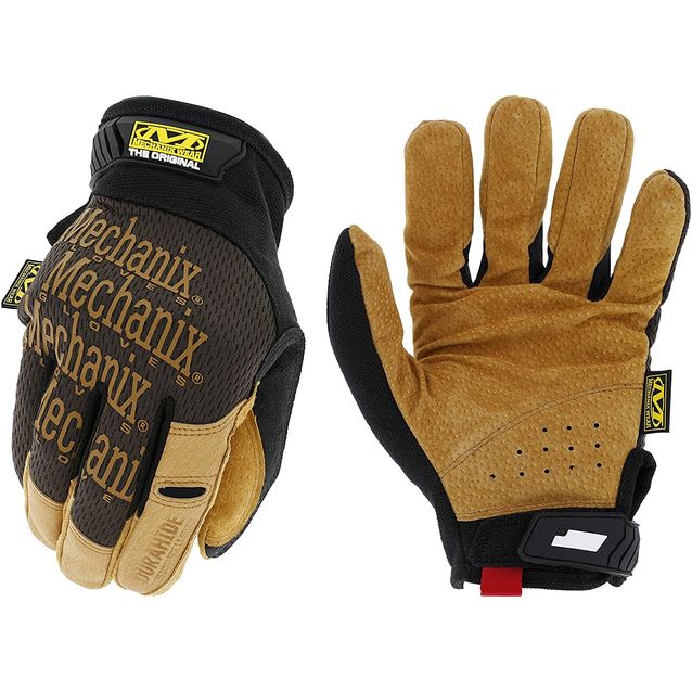 Työhanskat Mechanix Wear Durahide™ Original® nahka, musta/ruskea koko S