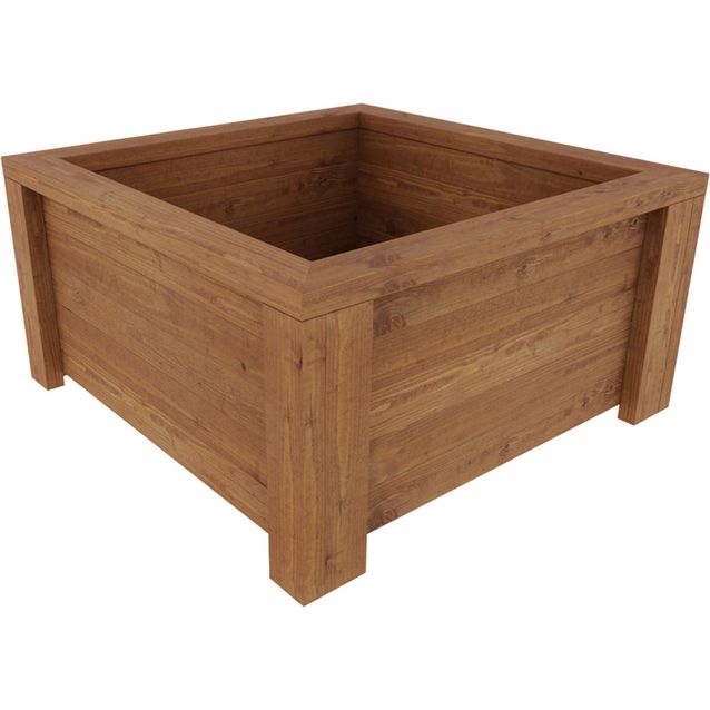 Jämäkkä istutuslaatikko Miljöökoriste, ruskea, 109x109x55 cm