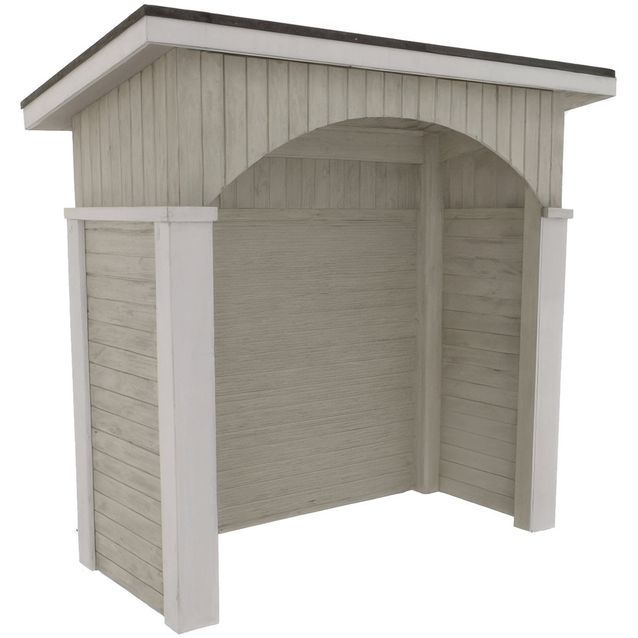 Jätekatos Miljöökoriste, vaalean harmaa, 163x105x177 cm, puu, bitumikate