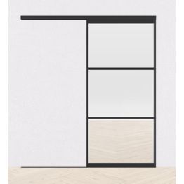 Tilanjakaja/liukuovi Mirror Line, musta, mittatilaus