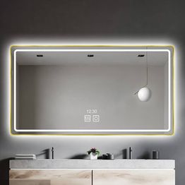 Valopeili Mirror Line 110x70cm, kultaisilla kehyksillä 