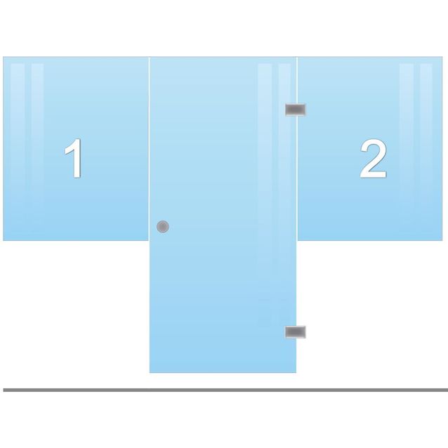 Saunan lasiseinä Maakunnan lasi ovi + 2 ikkunaa eri värejä mittatilaus