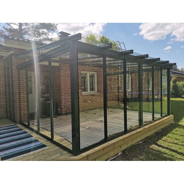 Lasiterassi Maakunnan Lasi 4x2,5 4000x2500 mm eri värejä