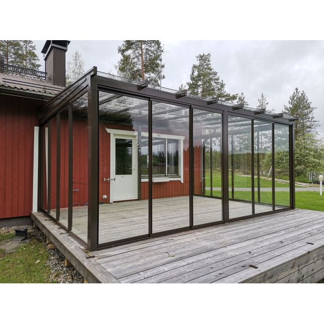 Lasiterassi Maakunnan lasi 6x3 6000x3000 mm eri värejä