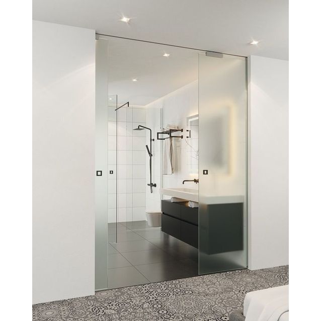 Lasiliukuovi seinän sisään Maakunnan Lasi kokolasinen eri värejä mittatilaus