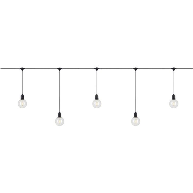 Valoketjun aloituspakkais Markslöjd Garden 24 Deco 10 valoa musta/kirkas