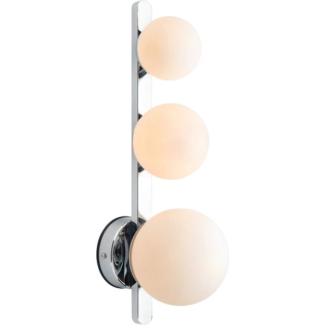 Kylpyhuoneen seinävalaisin Markslöjd Puro 3-osainen kromi/valkoinen