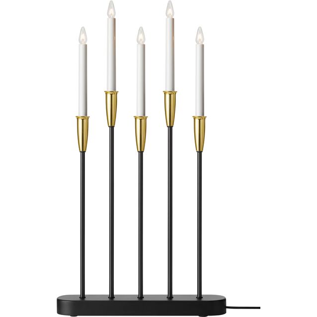 Kynttelikkö Markslöjd Nice 5-osainen musta/messinki