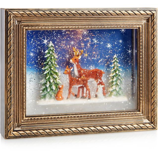 Koristetaulu LED-valoilla Markslöjd Reinhard paristokäyttöinen ruskea