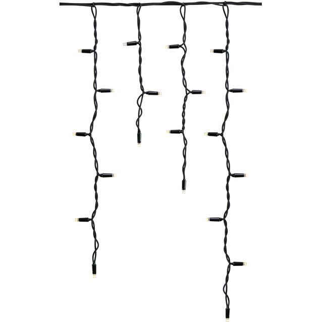Valoverho Markslöjd Chrissline, 100 kylmän valkoista valoa, 2x0.7m musta