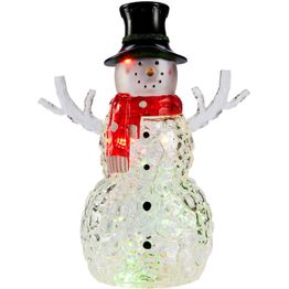 Valokoriste Markslöjd Frans lumiukko pöydälle paristokäyttöinen monivärinen