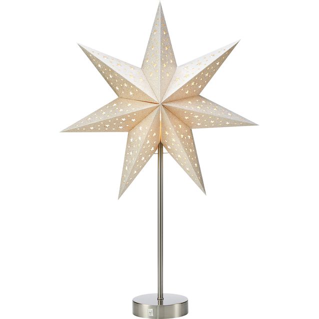 Pöytätähti Markslöjd Mathilda paristokäyttöinen teräs/valkoinen