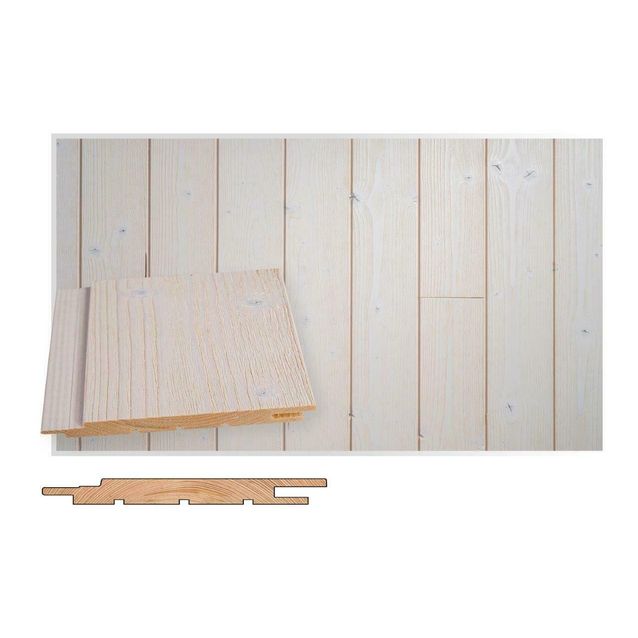 Sisustuspaneeli Maler Rustik SPA STS-3, 14x120x2685mm, kuusi, ympäripontattu, PN, harjattu huurre