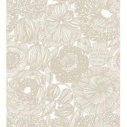 Tapetti Marimekko Kurjenpolvi, 0.7x10.05m, vintage, beige
