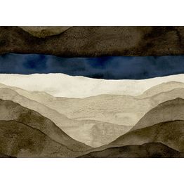 Tapetti Marimekko Joiku, 0.7x10.05m, graafinen/geometrinen, maisema, siniruskea