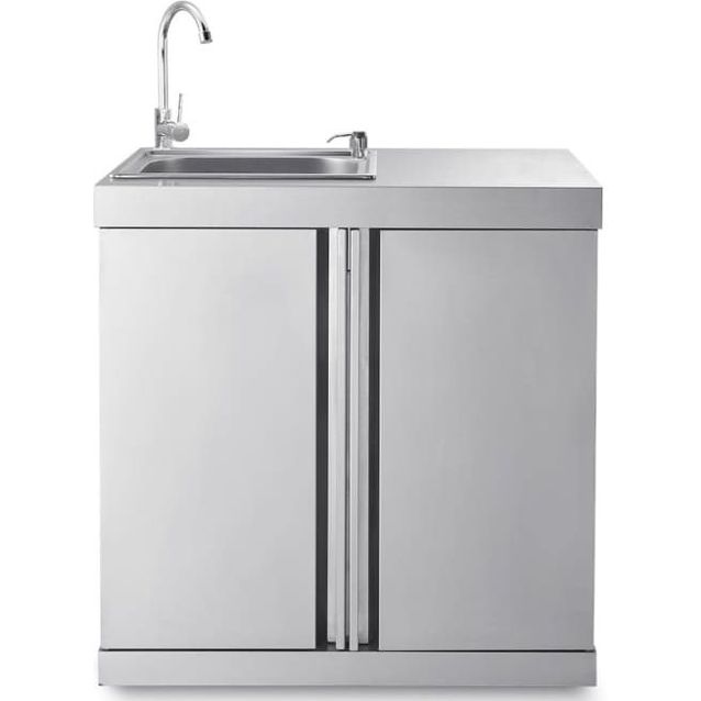 Kesäkeittiön tiskipöytä säilytyskaapeilla Myoutdoorkitchen Stainless Collection