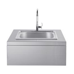 Kesäkeittiön tiskiallasmoduuli Myoutdoorkitchen integroitava ruostumaton teräs