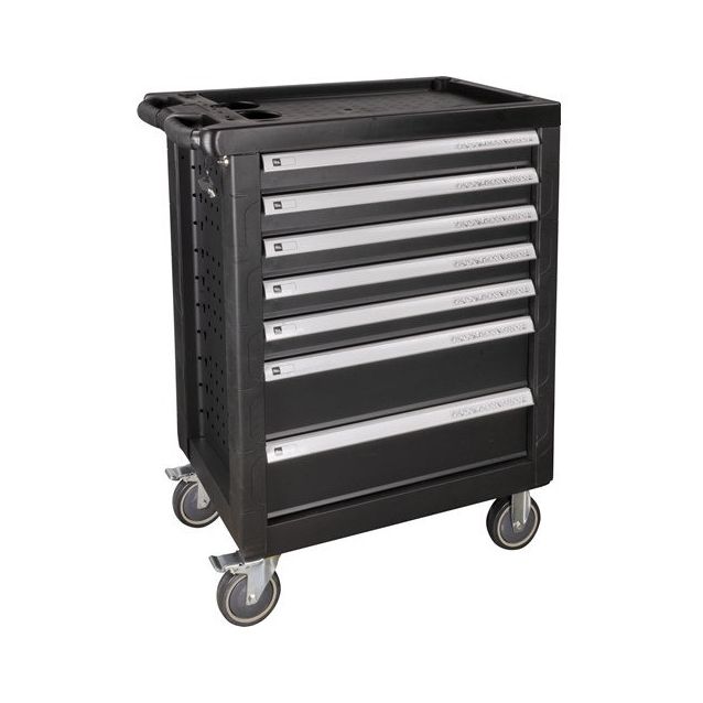 Työkaluvaunu JBM Black Edition, työkaluilla, 172 osaa, musta