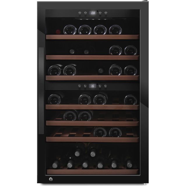 Kahden lämpötilan viinikaappi mQuvée WineExpert 66 Fullglass Black SW-66B, musta