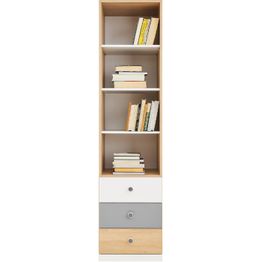 Kirjahylly Nomla PIXEL SYSTEM PX6, 45x190cm, valkoinen/ruskea