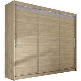 Liukuovivaatekaappi Nomla ASTON / DASTO II, LED-valaistuksella, 250x215cm