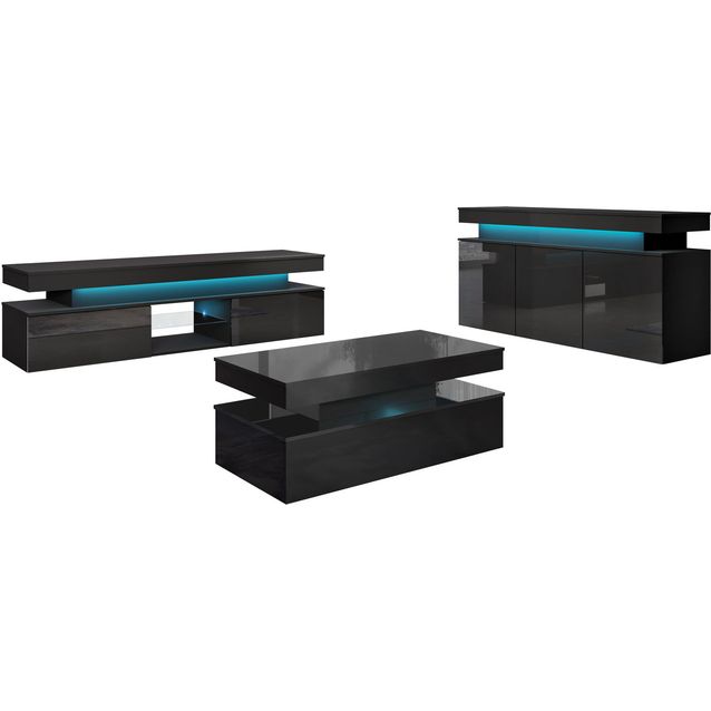 Olohuoneen huonekalusetti Nomla GLOSSA I, LED-valaistuksella, eri värejä