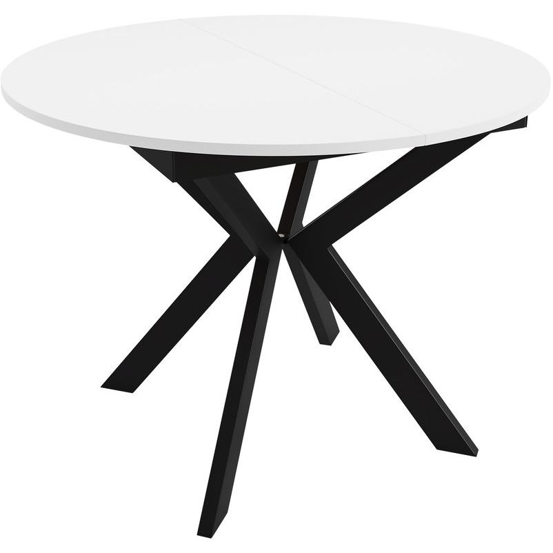 Jatkettava ruokapöytä Nomla LEIA 100, 100/138x100cm, musta/valkoinen