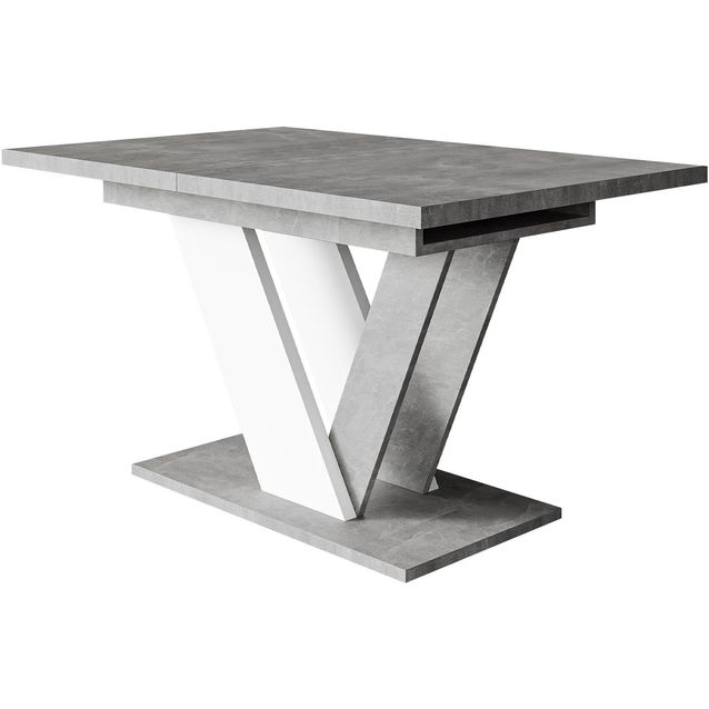 Jatkettava ruokapöytä Nomla DUBAI, 120/160x80cm, harmaa/valkoinen