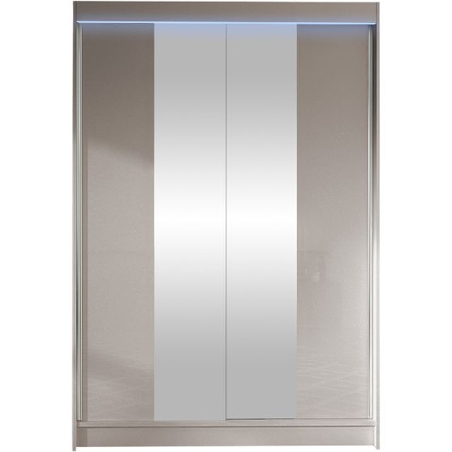 Liukuovivaatekaappi Nomla LINO II, LED-valaistuksella, peilillä, 120x200cm