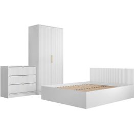 Makuuhuoneen huonekalusetti Nomla TIRENO III, valkoinen