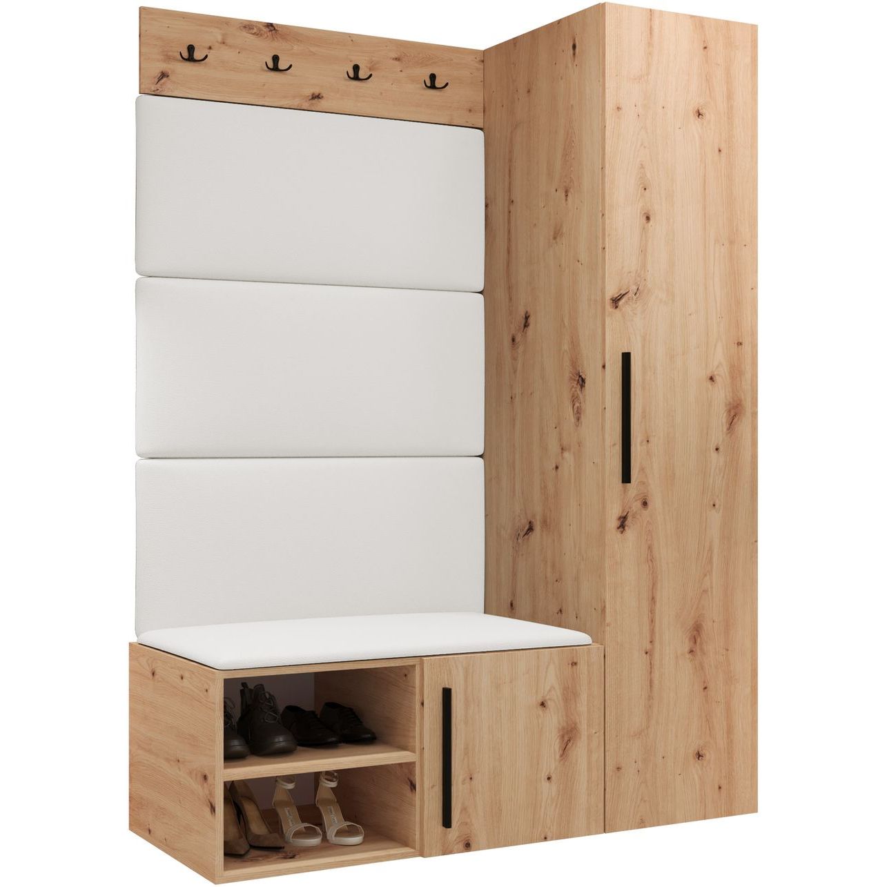 Vaatekaappi Nomla MEDI II, ruskea/valkoinen keinonahka