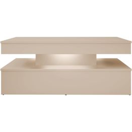 Sohvapöytä Nomla 120 GLOSSA 06, LED-valaistuksella, 120x55cm, beige