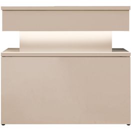 Yöpöytä Nomla 1S GLOSSA 09, LED-valaistuksella, 55x39cm, beige