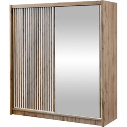 Liukuovivaatekkaappi Nomla LONDON 203 L, 203x215cm, ruskea