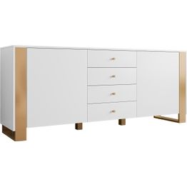 Lipasto Nomla 2D4SZ LOUTIO, 74x180cm, valkoinen/kulta