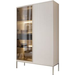 Vitriinikaappi Nomla SENTO WTSZ104, LED-valaistuksella, beige