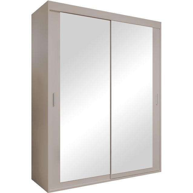 Liukuovivaatekaappi MAT V, peiliovilla, 160x205cm, beige