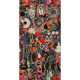 Tapetti Mindthegap Festival Memories 1,56x3 m punainen/musta