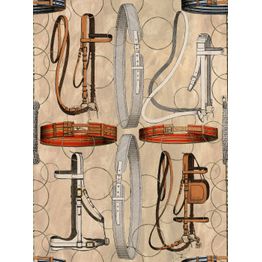 Paneelitapetti Mindthegap Equestrian Equipment 1,56x3 m vaalea