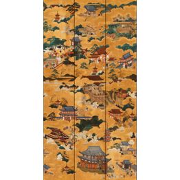 Paneelitapetti Mindthegap Floating World 1,56x3 m kulta