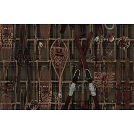 Kuvatapetti MindTheGap Vintage Skiing, 1.56x3m, tumma, non-woven