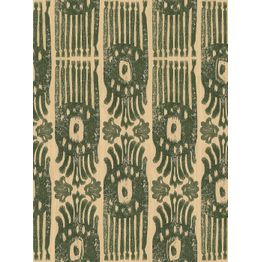 Tapetti Mindthegap Tribal Ikat, ornamentti, myrkynvihreä