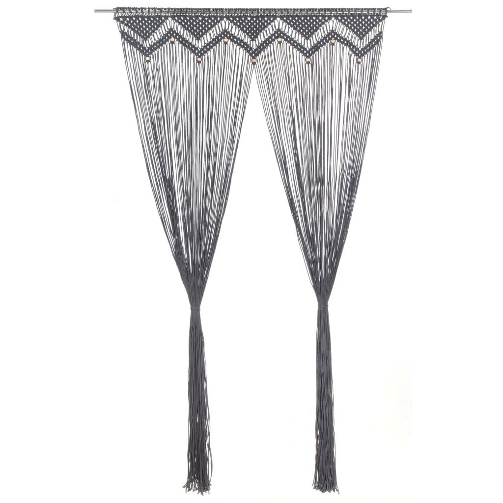 Macrame verho antrasiitti 140x240cm puuvilla