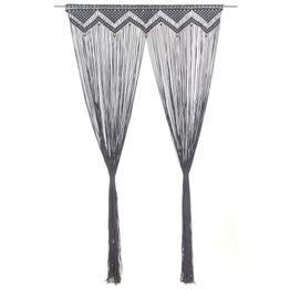 Macrame verho antrasiitti 140x240cm puuvilla