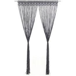 Macrame verho antrasiitti puuvilla 140x240 cm